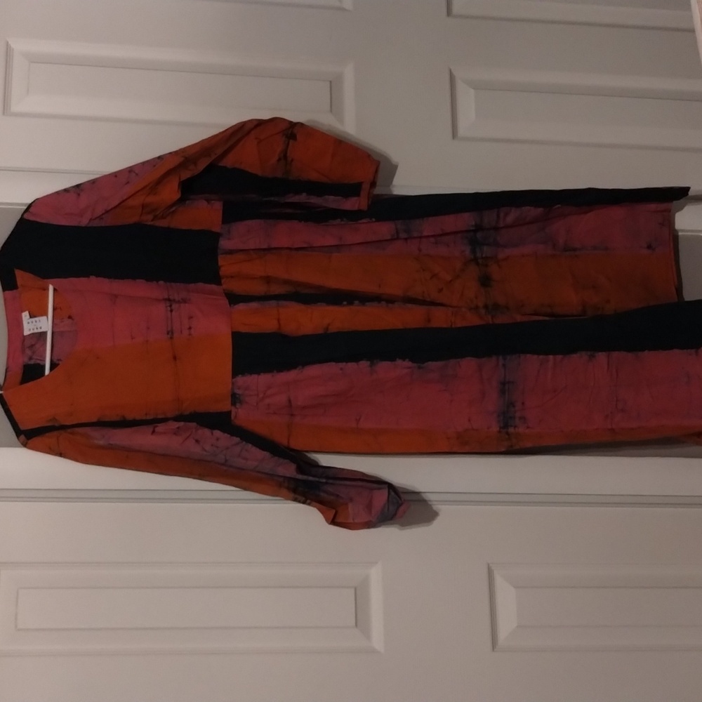 Osei Duro Marian Dress In Carmine Hand Dyed Batiked In Ghana Brand New S - Picture 6 of 10